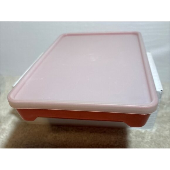Vintage Tupperware 1292-3 Hot Dog Bacon Deli Meat Keeper w/ Lid Paprika Red - Picture 8 of 11